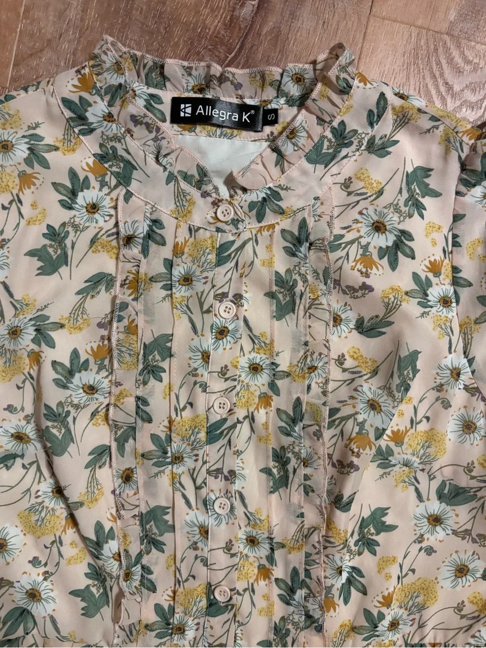 Cottagecore Floral ruffle Mini Dress in pink lined small **2 for 20**
